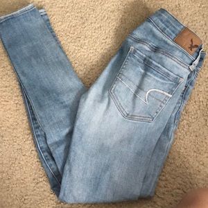 America Eagle light blue skinny jeans